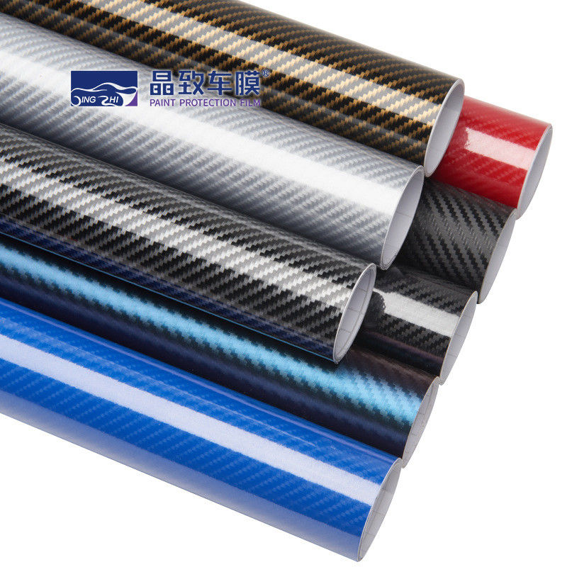 Filme de vinil PET 1,52 x 30 M Fibra de carbono 3D Cor azul escuro Esticável