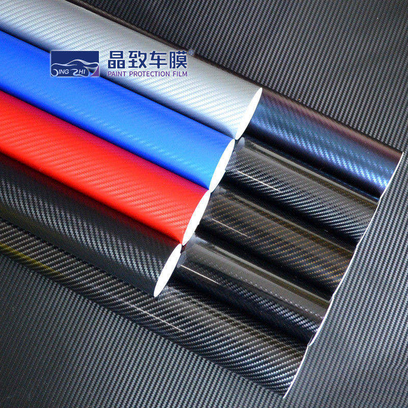 Filme de vinil PET 1,52 x 30 M Fibra de carbono 3D Cor azul escuro Esticável