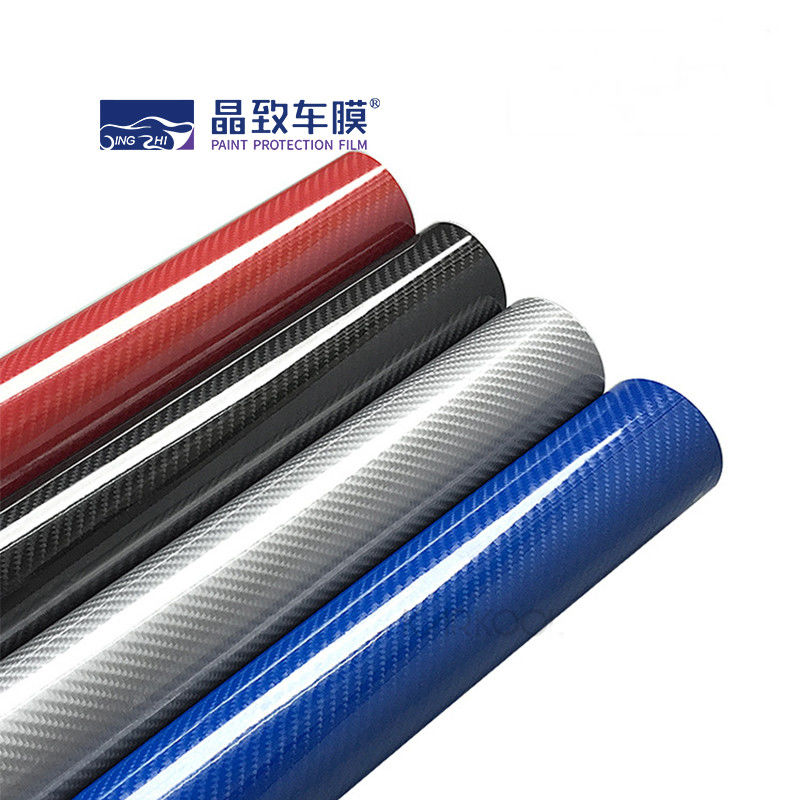 Filme de vinil PET 1,52 x 30 M Fibra de carbono 3D Cor azul escuro Esticável