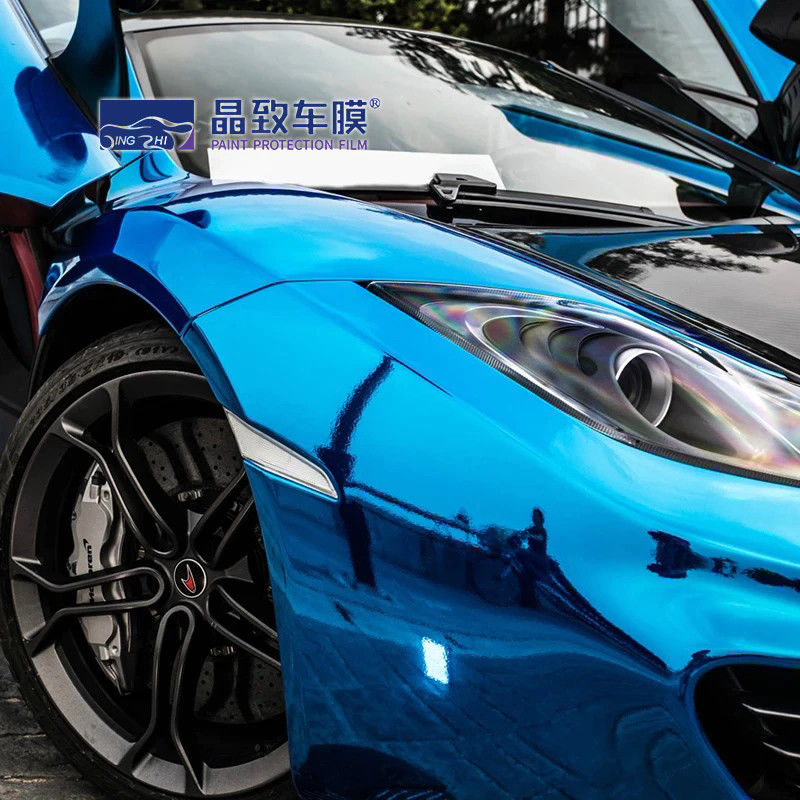 Material Rose Gold Blue Color do PVC do filme PPF do vinil do ANIMAL DE ESTIMAÇÃO do carro de Chrome