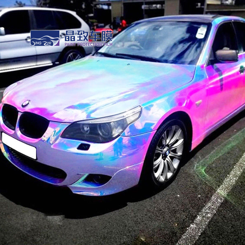 1,52x18M 5x59FT preço de fábrica sem bolhas de ar películas de embalagem completas para veículos cromados espelhos azuis adesivos de corpo de carro vinil automotivo