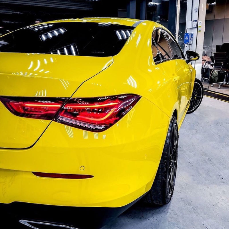 PET Super Brilhante Automotivo Céu Azul Cinza Amarelo Vermelho Verde Preto Envoltório de carro filme de vinil adesivo de corpo inteiro vinil para carro
