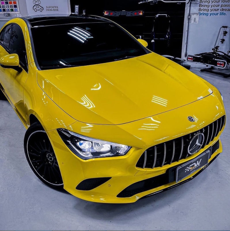 PET Super Brilhante Automotivo Céu Azul Cinza Amarelo Vermelho Verde Preto Envoltório de carro filme de vinil adesivo de corpo inteiro vinil para carro