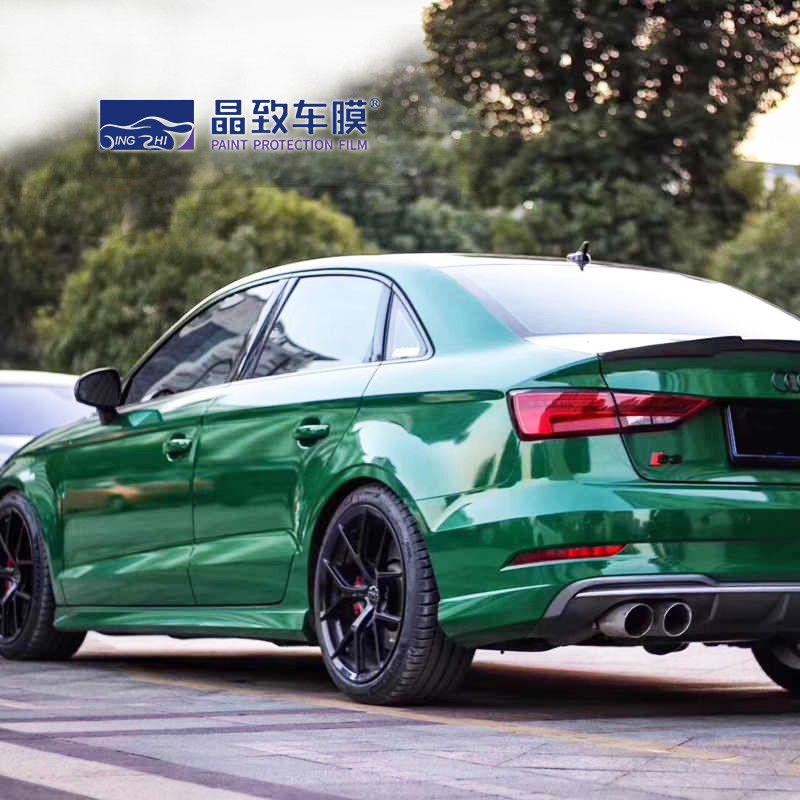 Filme de vinil autoadesivo de ar para decoração de carro, cristal brilhante, verde, filme em rolo, adesivos automotivos